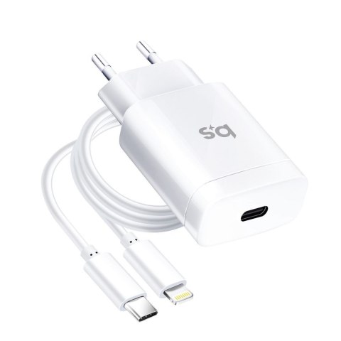 Ładowarka sieciowa do telefonu Blue Star USB C QC4.0 PD 3A 18W + kabel USB C do Lightning TFK-TC-1099C biała