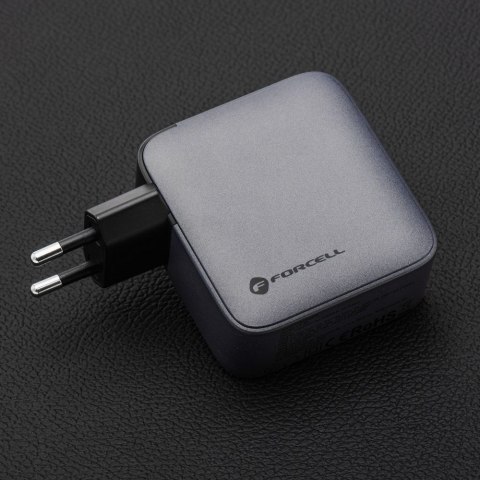 Ładowarka sieciowa do telefonu Forcell F-Energy GaN 3 x USB C + USB A QC4.0 PD 5A 100W VT-46 szara