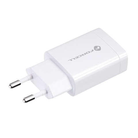 Ładowarka sieciowa do telefonu Forcell F-Energy USB A QC3.0 2,4A 18W + kabel USB A do USB C TFK-TC-1099 biała