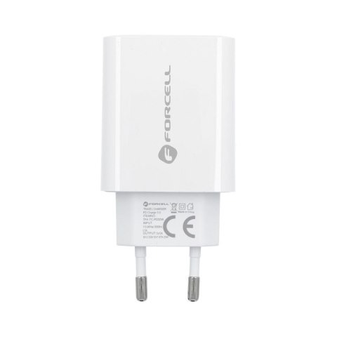 Ładowarka sieciowa do telefonu Forcell F-Energy USB C QC4.0 PD 3A 20W + kabel USB C do Lightning TFK-TC-20WPD biała