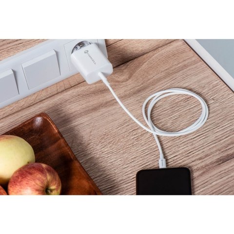 Ładowarka sieciowa do telefonu Forcell F-Energy USB C QC4.0 PD 3A 20W + kabel USB C do Lightning TFK-TC-20WPD biała
