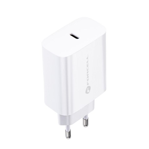 Ładowarka sieciowa do telefonu Forcell F-Energy USB C QC4.0 PD 3A 25W + kabel USB C do USB C TFK-TC-25WPD biała