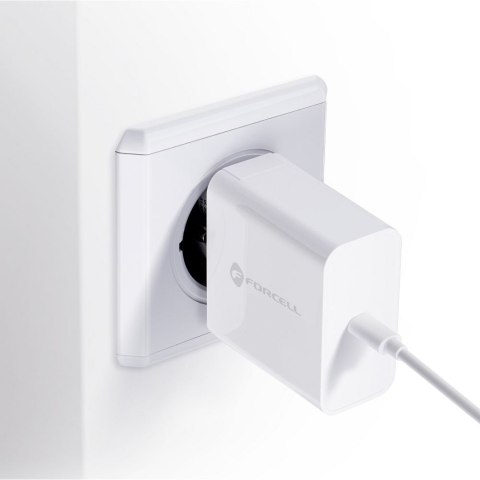 Ładowarka sieciowa do telefonu Forcell F-Energy USB C QC4.0 PD 3A 45W TFK-TC-45WPD biała