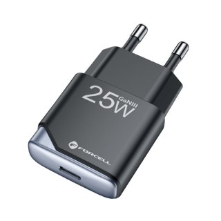 Ładowarka sieciowa do telefonu Forcell F-Energy Ultra Slim GaN III USB C PD QC4.0 3A 25W B125101-E czarna