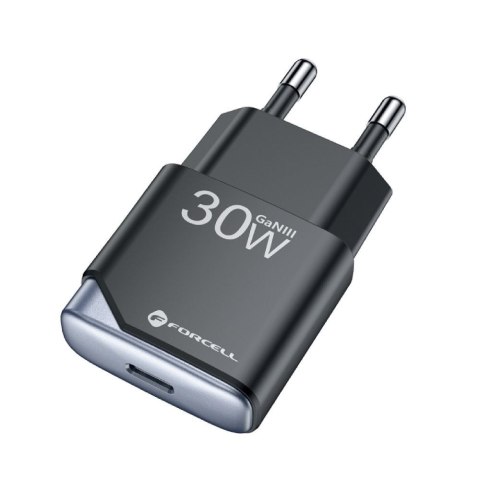 Ładowarka sieciowa do telefonu Forcell F-Energy Ultra Slim GaN III USB C PD QC4.0 3A 30W B130101-E czarna