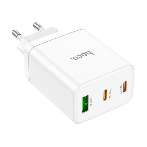 Ładowarka sieciowa do telefonu Hoco 2 x USB C + USB A QC3.0 PD 3A 35W N33 biała