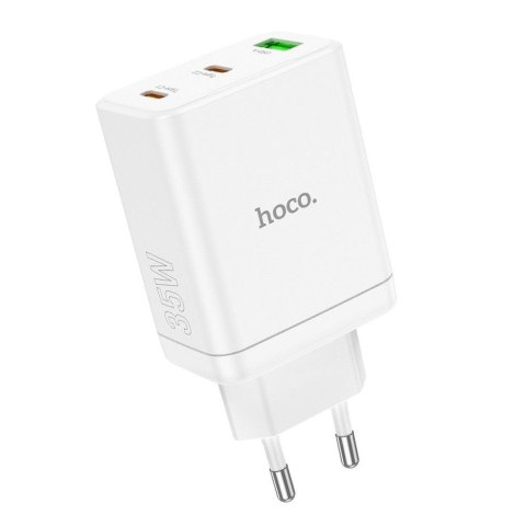 Ładowarka sieciowa do telefonu Hoco 2 x USB C + USB A QC3.0 PD 3A 35W N33 biała