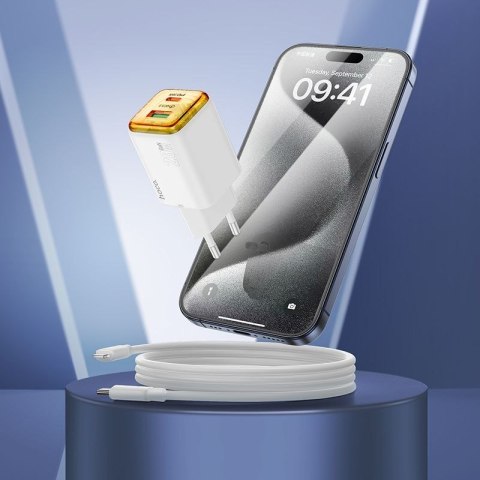Ładowarka sieciowa do telefonu Hoco USB A + USB C QC3.0 PD 3A 20W + kabel USB C do Lightning N52 biała