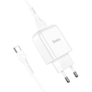 Ładowarka sieciowa do telefonu Hoco USB A 2A 10W + kabel USB A do USB C N2 biała