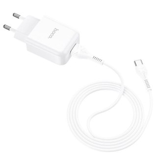 Ładowarka sieciowa do telefonu Hoco USB A 2A 10W + kabel USB A do USB C N2 biała