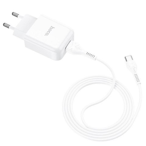 Ładowarka sieciowa do telefonu Hoco USB A 2A 10W + kabel USB A do USB C N2 biała