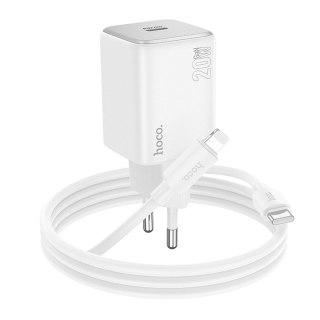 Ładowarka sieciowa do telefonu Hoco USB C QC PD 20W + kabel USB C do Lightning N40 biała