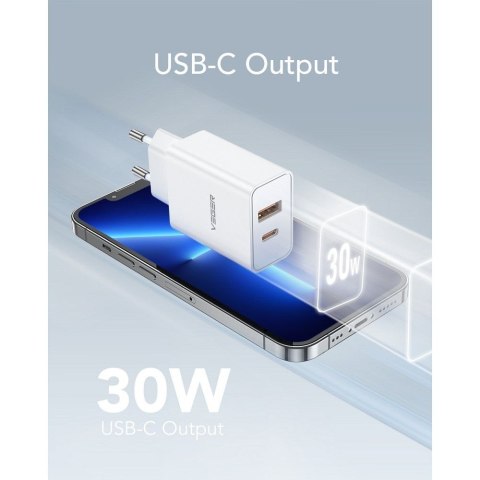 Ładowarka sieciowa do telefonu VEGER USB A + Typ C PD QC3.0 3A 30W VLS302U biała