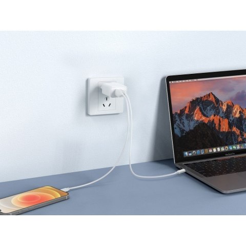 Ładowarka sieciowa do telefonu VEGER USB A + Typ C PD QC3.0 3A 30W VLS302U biała