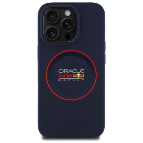 RED BULL futerał do IPHONE 14 Pro kompatybilny z MagSafe RBHMP14L24SIILVR (Silicone red Ring) navy