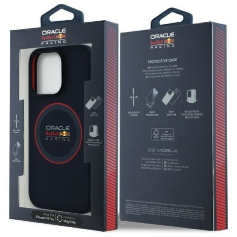 RED BULL futerał do IPHONE 14 Pro kompatybilny z MagSafe RBHMP14L24SIILVR (Silicone red Ring) navy