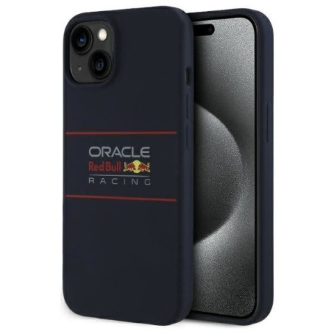 RED BULL futerał do IPHONE 16 Pro kompatybilny z MagSafe RBHMP16L24SIHSRV (Silicone Horizontal Centered Logo) navy