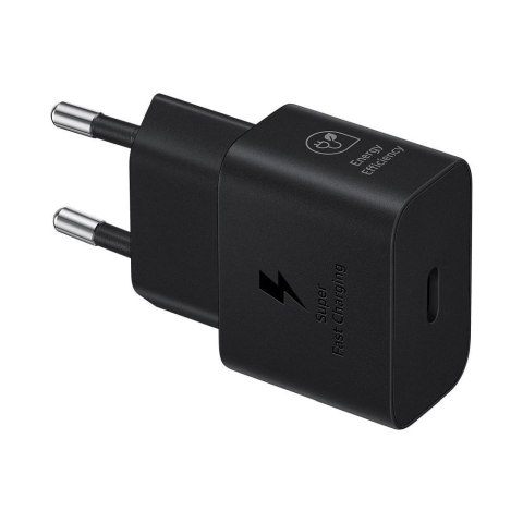 SAMSUNG oryginalna ładowarka sieciowa Typ C + kabel Typ C do Typ C PD 3A 25W GaN EP-T2510XBEGEU czarna blister