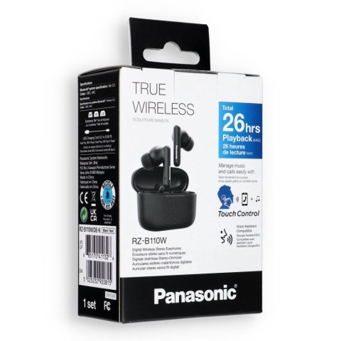 Słuchawki bezprzewodowe TWS PANASONIC RZ-B110WDE-K czarne