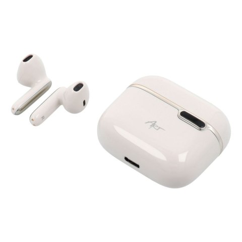 Słuchawki bezprzewodowe douszne Art TWS + stacja dokująca ze złączem USB C AP-TW-B4W białe
