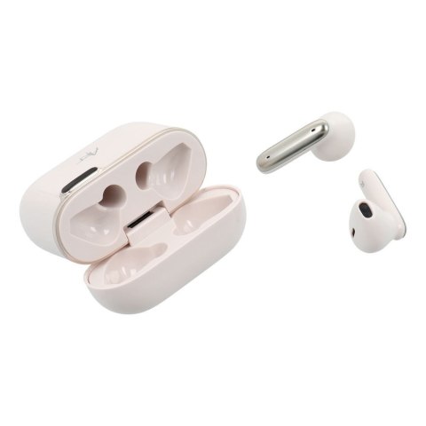 Słuchawki bezprzewodowe douszne Art TWS + stacja dokująca ze złączem USB C AP-TW-B4W białe