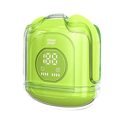 Słuchawki bezprzewodowe douszne Blue Star Transparency Fi22 TWS zielone