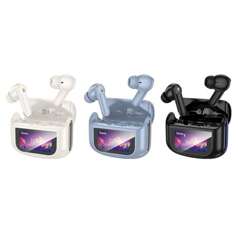 Słuchawki bezprzewodowe douszne Hoco z ekranem dotykowym TWS ANC ENC EQ21 niebieskie