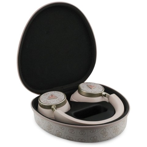 Słuchawki bezprzewodowe nauszne Guess ENC GUBHC15P4MRCTP (4G Triangle Logo) różowe