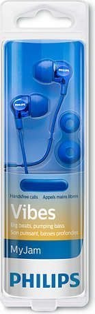 Słuchawki przewodowe Jack 3,5 z mikrofonem PHILIPS headphones SHE3705BL niebieskie