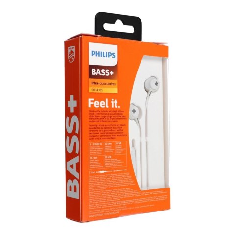 Słuchawki przewodowe dokanałowe jack 3,5mm PHILIPS SHE4305WT białe