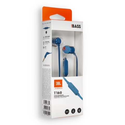 Słuchawki przewodowe douszne JBL T160BL niebieskie