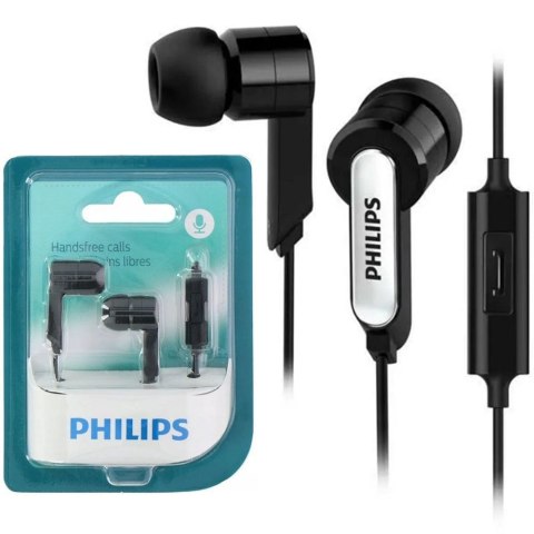 Słuchawki przewodowe z pilotem i mikrofonem jack 3,5mm PHILIPS SHE1405BK/10 czarny
