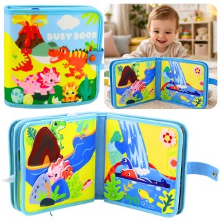 Książeczka Edukacyjna Sensoryczna Filcowa 3D Dinozaury