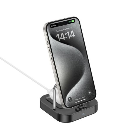 Ładowarka biurkowa Hoco 2w1 USB C PD QC 3A 30W + ładowanie bezprzewodowe 5W CQ16B czarna