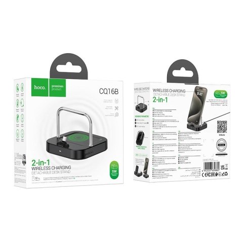 Ładowarka biurkowa Hoco 2w1 USB C PD QC 3A 30W + ładowanie bezprzewodowe 5W CQ16B czarna