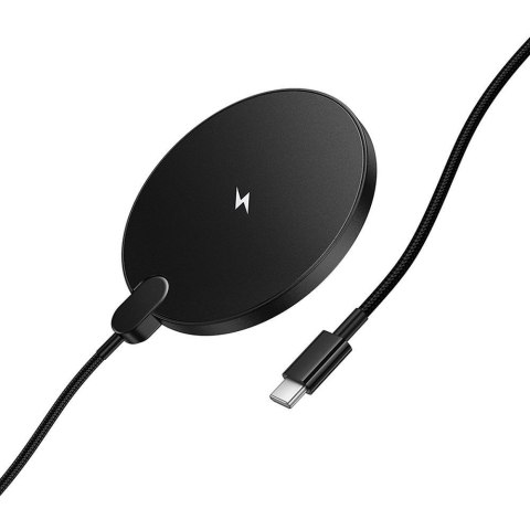 Ładowarka indukcyjna Hoco 15W z kablem USB C i wyświetlaczem CW62 czarna
