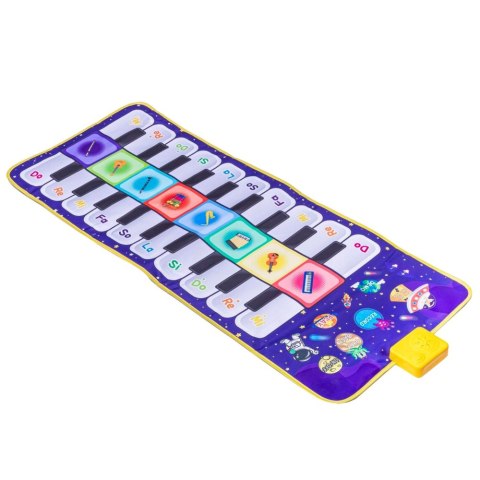 Muzyczna Mata Edukacyjna Taneczna Interaktywna Pianinko Kosmos 120 x 48 cm