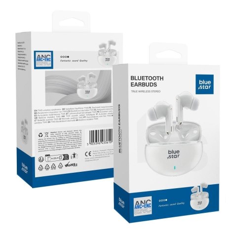 Słuchawki bezprzewodowe douszne Blue Star Zen ANC + ENC TX5 TWS białe