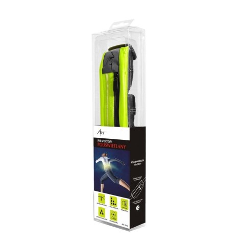 ART pas sportowy z kieszenią podświetlany APS-01G zielony