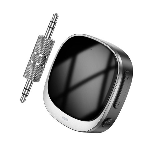 Adapter AUX bluetooth Jack 3,5 mm Hoco z wyświetlaczem E80 czarny