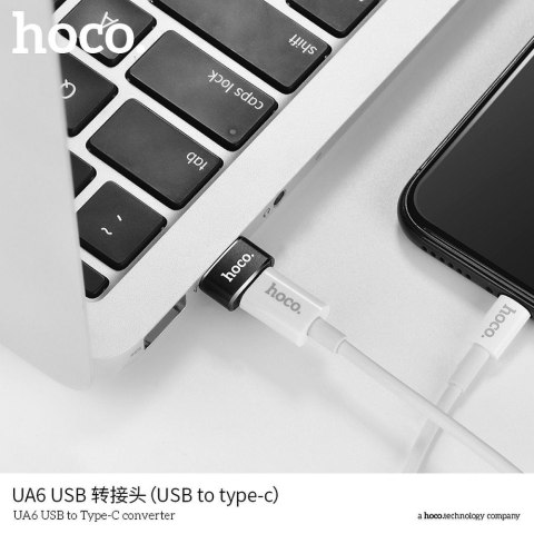 Adapter OTG USB A do USB C Hoco UA6 czarny