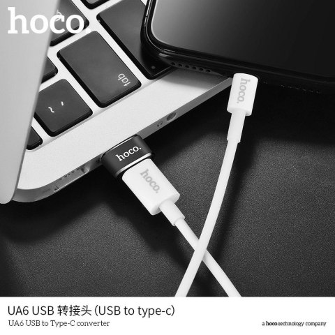 Adapter OTG USB A do USB C Hoco UA6 czarny
