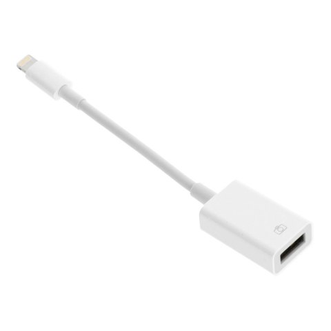 Adapter OTG USB A (żeński) do Lightning (męski) biały