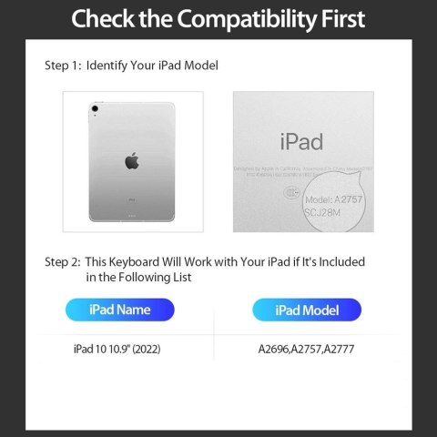 DUX DUCIS etui DK składane z klawiaturą bezprzewodową do iPad 10 (2022) czarne