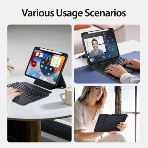 DUX DUCIS etui DK składane z klawiaturą bezprzewodową do iPad 4/5/6/iPad Pro 11 (2018/2020/2021/2022) czarne