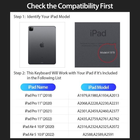 DUX DUCIS etui DK składane z klawiaturą bezprzewodową do iPad 4/5/6/iPad Pro 11 (2018/2020/2021/2022) czarne