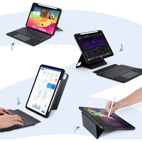 DUX DUCIS etui DK składane z klawiaturą bezprzewodową do iPad Pro 11 (2024) czarne