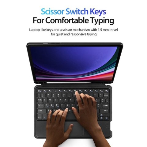 DUX DUCIS etui DK składane z klawiaturą bezprzewodową do SAMSUNG Tab S9/S9FE/S10FE czarne