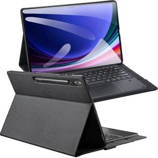 DUX DUCIS etui DK składane z podświetlaną klawiaturą bezprzewodową do SAMSUNG Tab S10 Ultra/S9 Ultra/S8 Ultra czarne