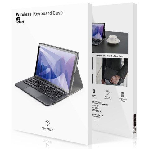 DUX DUCIS etui DK składane z podświetlaną klawiaturą bezprzewodową do SAMSUNG Tab S10 Ultra/S9 Ultra/S8 Ultra czarne